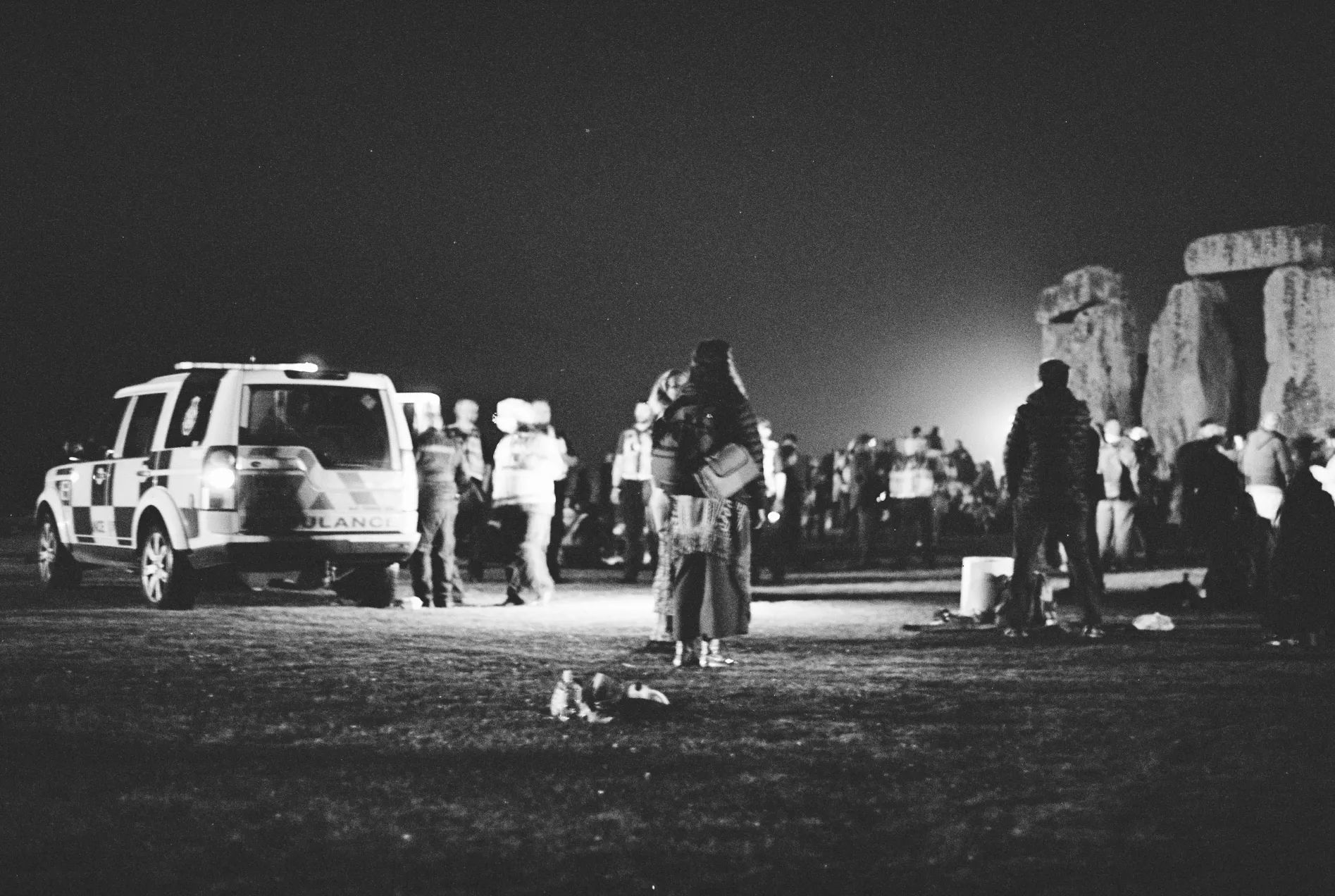 ambulance at stonehenge night